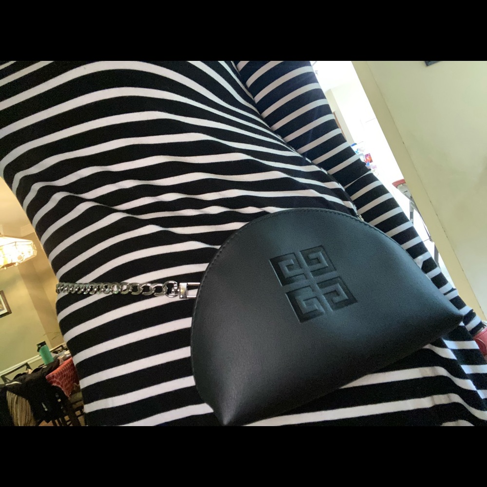 Givenchy Black Zippered Case Silver Chain Added